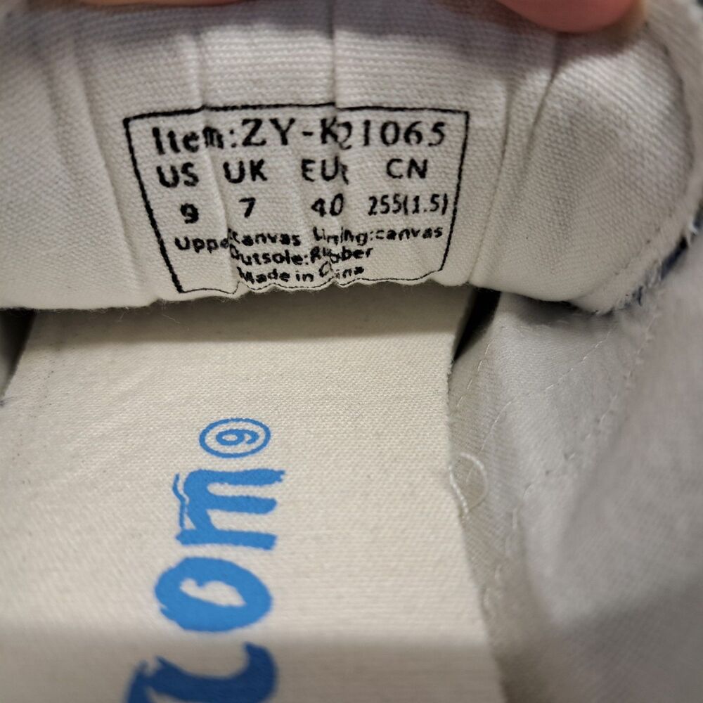 Obtaom Navy Canvas Mules Memory Foam Slip On Women's Size 9 - Picture 6 of 6